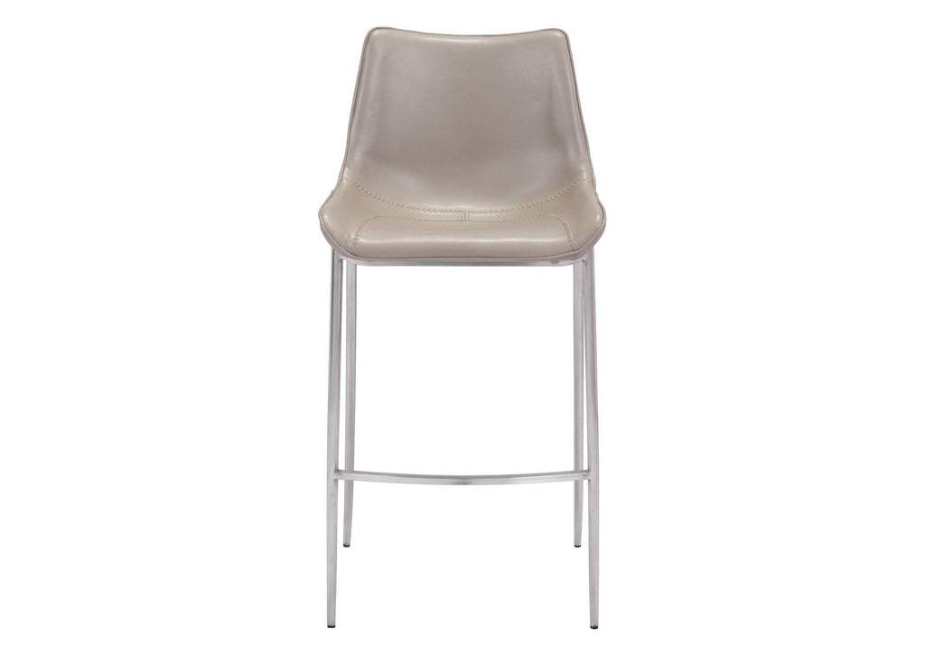 101274 Magnus Barstool (Set Of 2) Brown & Silver