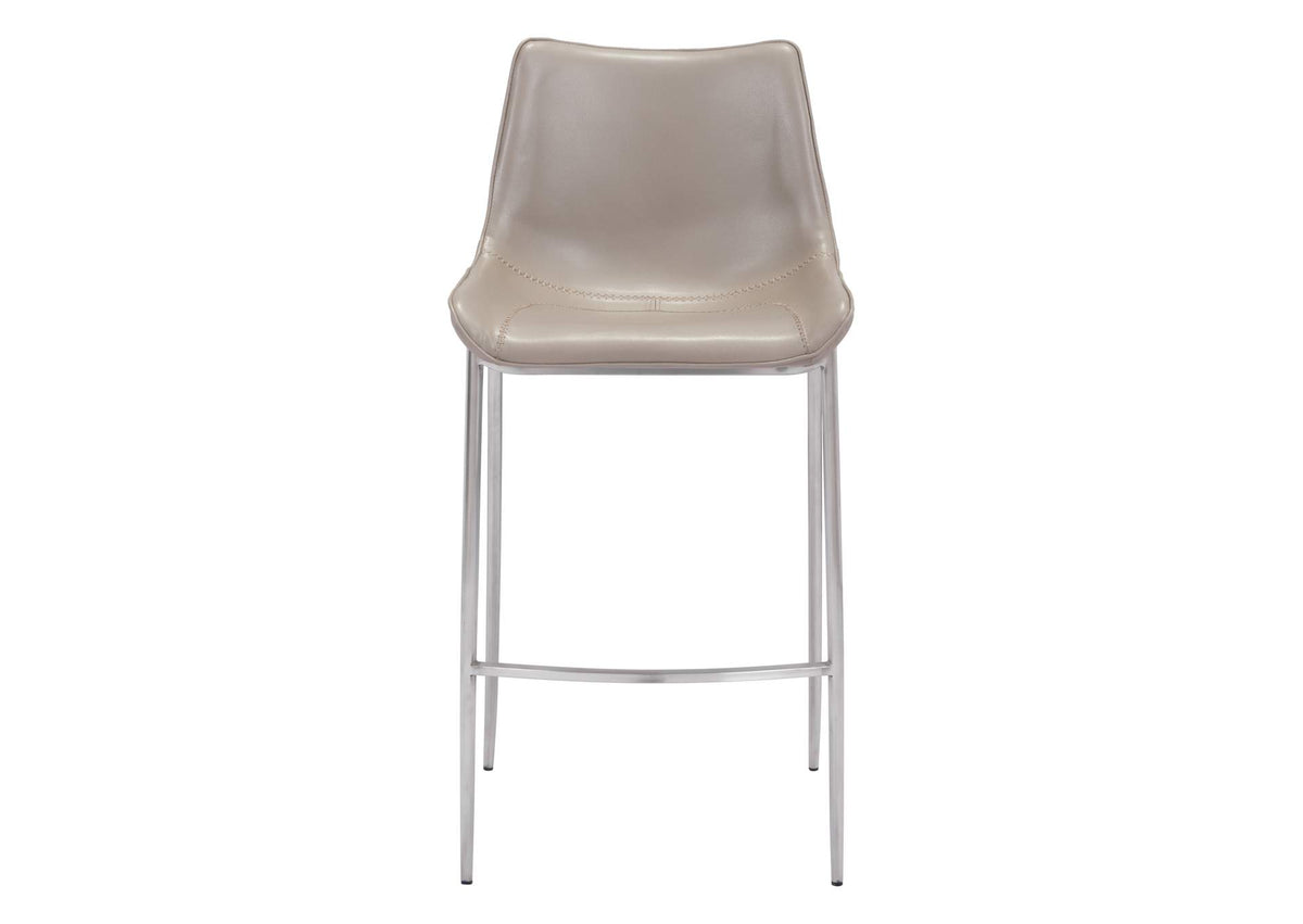101274 Magnus Barstool (Set Of 2) Brown & Silver