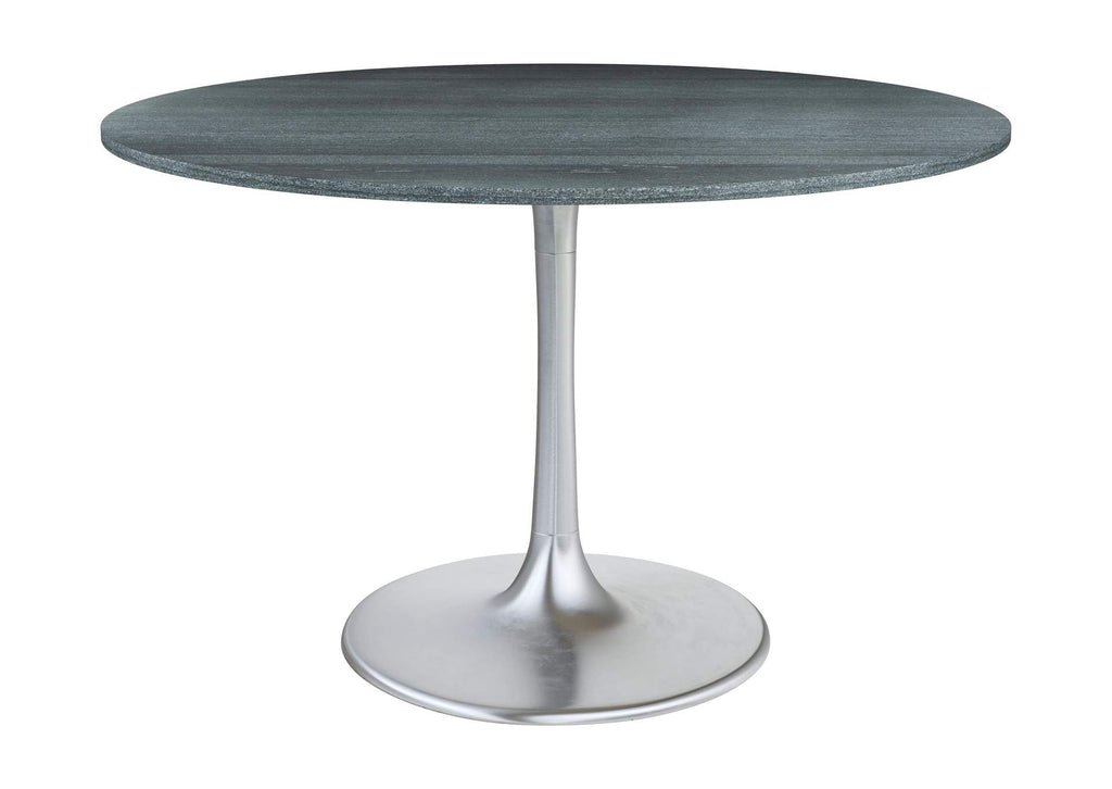 109445 Metropolis Dining Table Gray & Silver