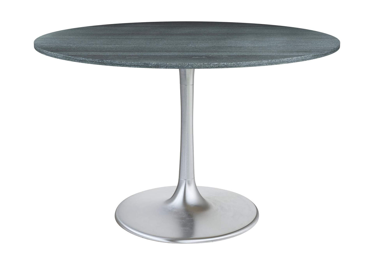 109445 Metropolis Dining Table Gray & Silver