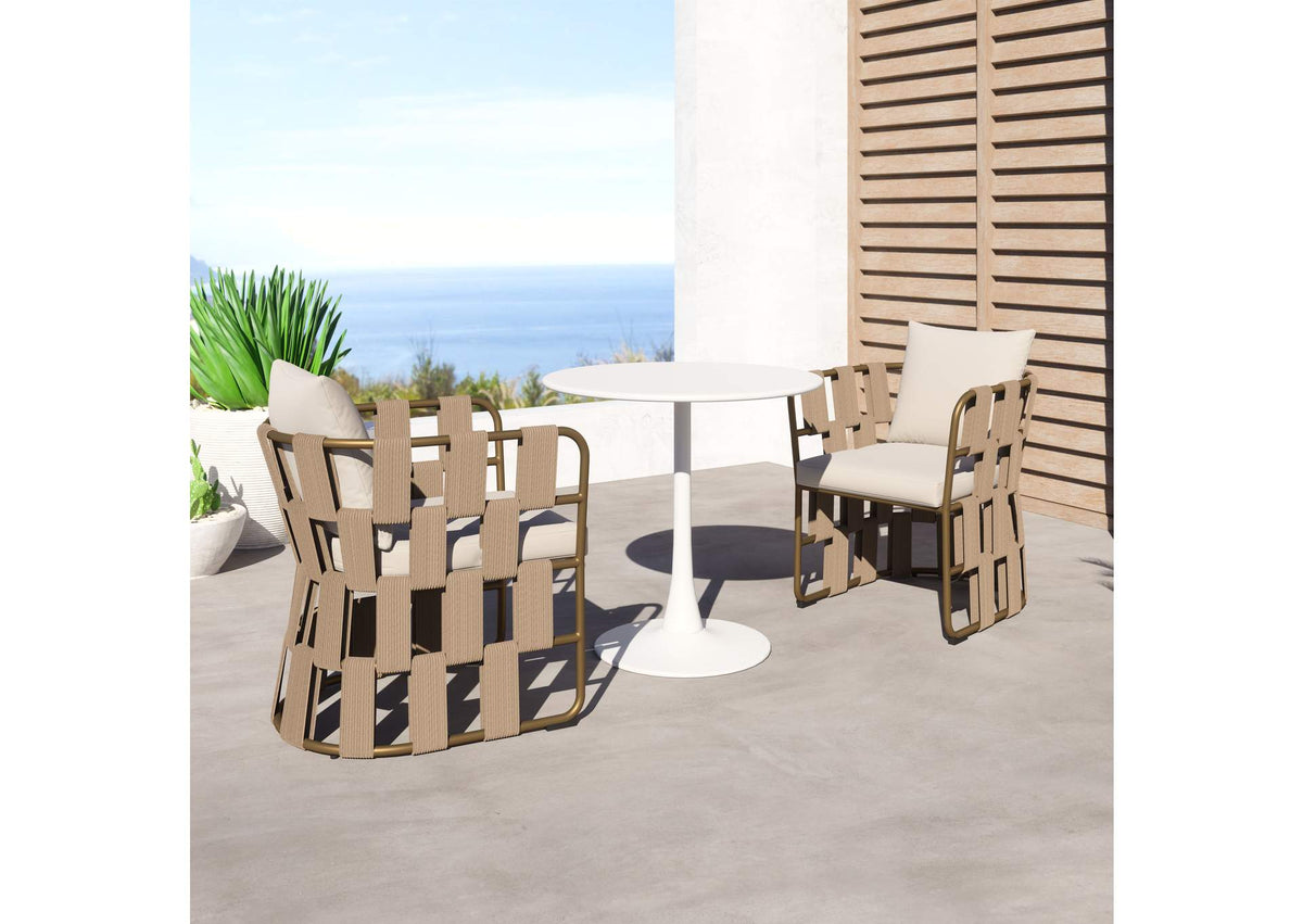 704038 Soleil Outdoor Dining Table White