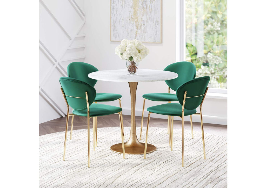 101842 Fullerton Dining Table White & Gold