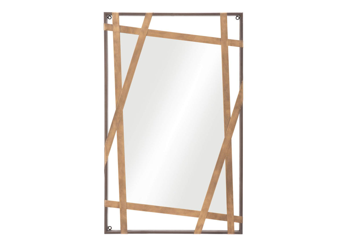 A12255 Tolix Mirror Antique Gold & Black
