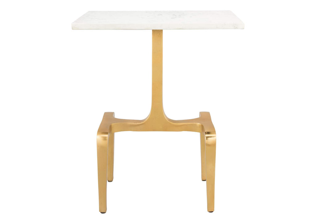 101512 Clement Side Table White & Gold