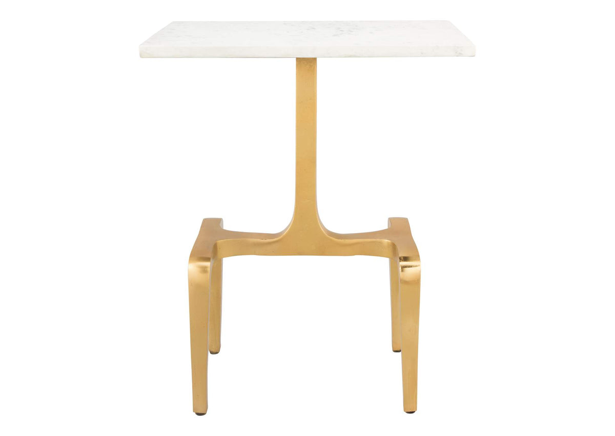 101512 Clement Side Table White & Gold