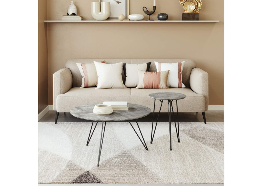 109232 Kerris Coffee Table Set (2-Piece) Gray & Black