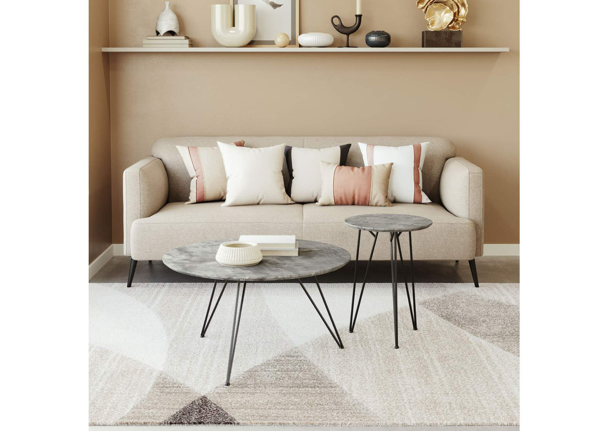 109232 Kerris Coffee Table Set (2-Piece) Gray & Black