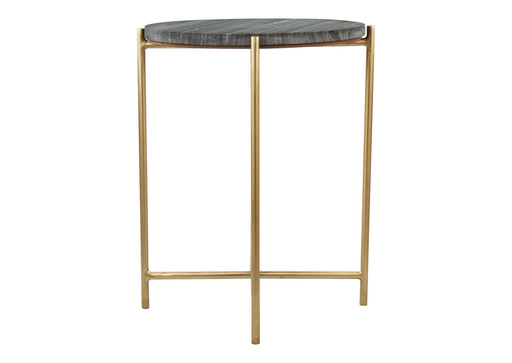 109360 David Side Table Gray & Gold