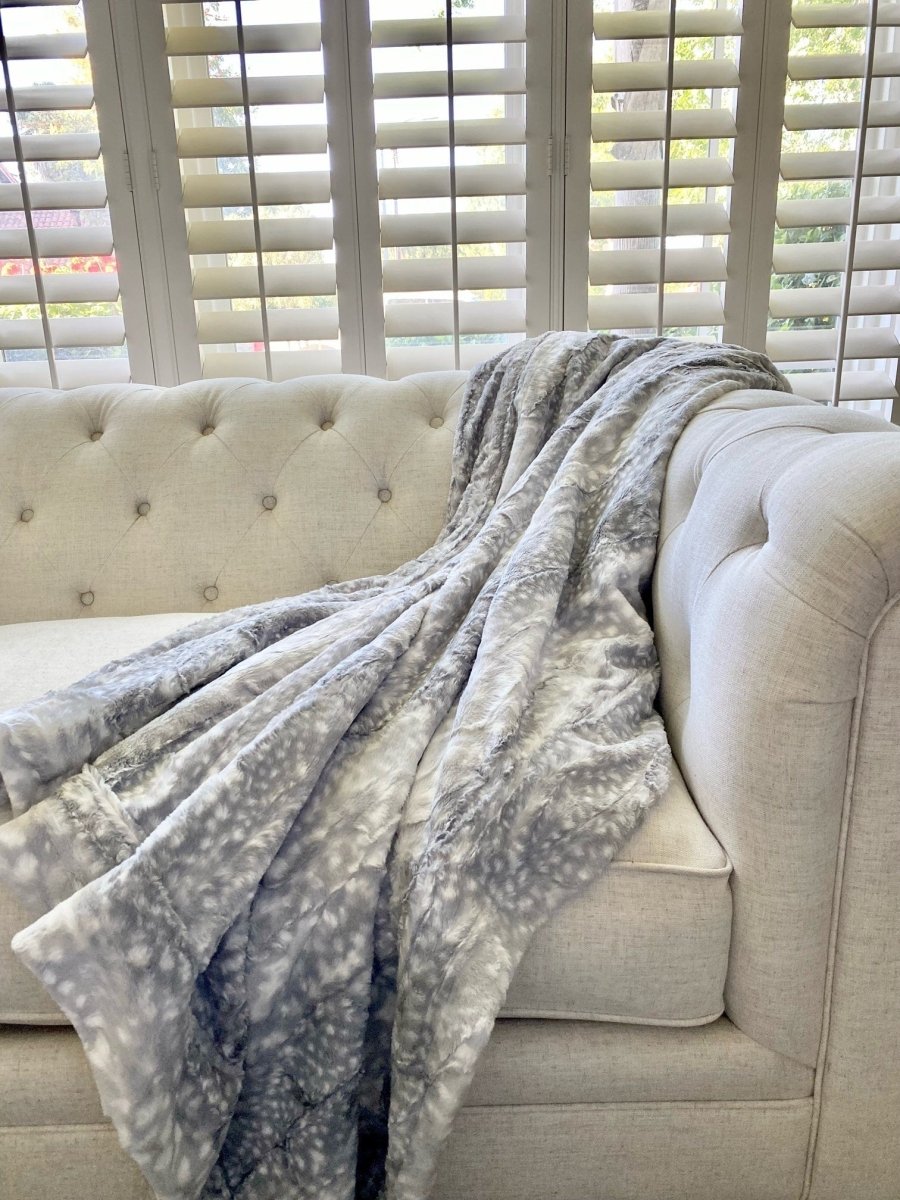 Silver Blue Fawn Throw