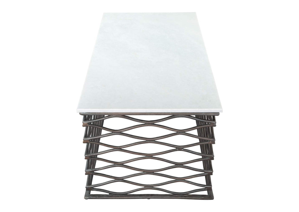 109457 Duchess Coffee Table White & Antique Bronze