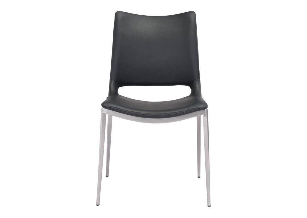 101280 Ace Dining Chair (Set Of 2) Black & Silver