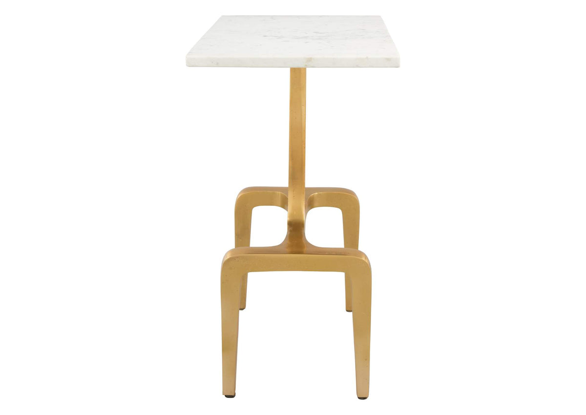101512 Clement Side Table White & Gold
