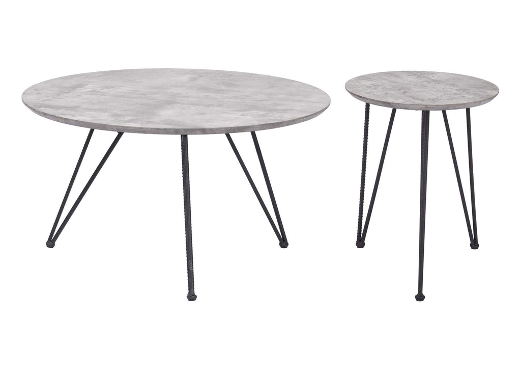 109232 Kerris Coffee Table Set (2-Piece) Gray & Black