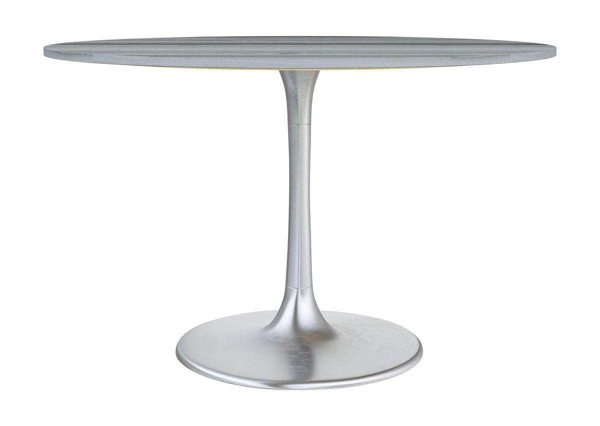 109446 Star City Dining Table Gray & Silver
