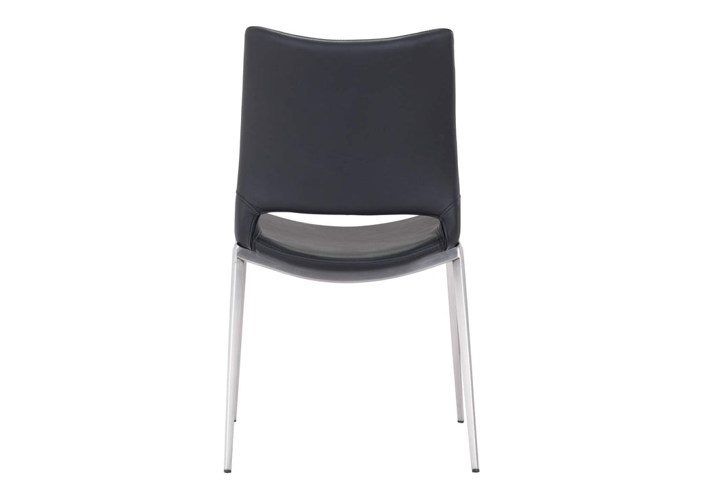 101280 Ace Dining Chair (Set Of 2) Black & Silver