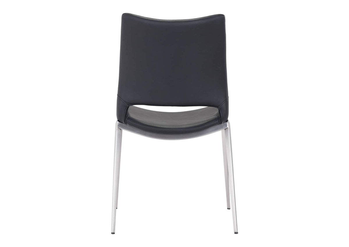 101280 Ace Dining Chair (Set Of 2) Black & Silver