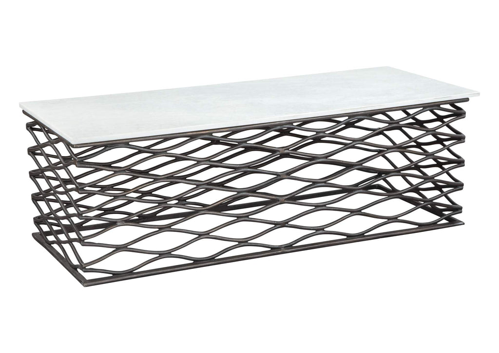 109457 Duchess Coffee Table White & Antique Bronze