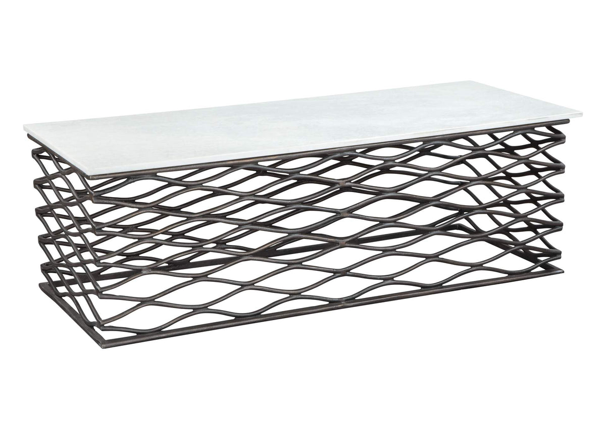 109457 Duchess Coffee Table White & Antique Bronze