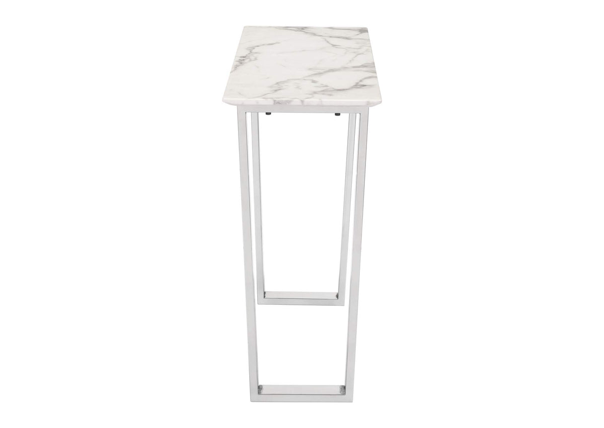 100709 Atlas Console Table White & Silver