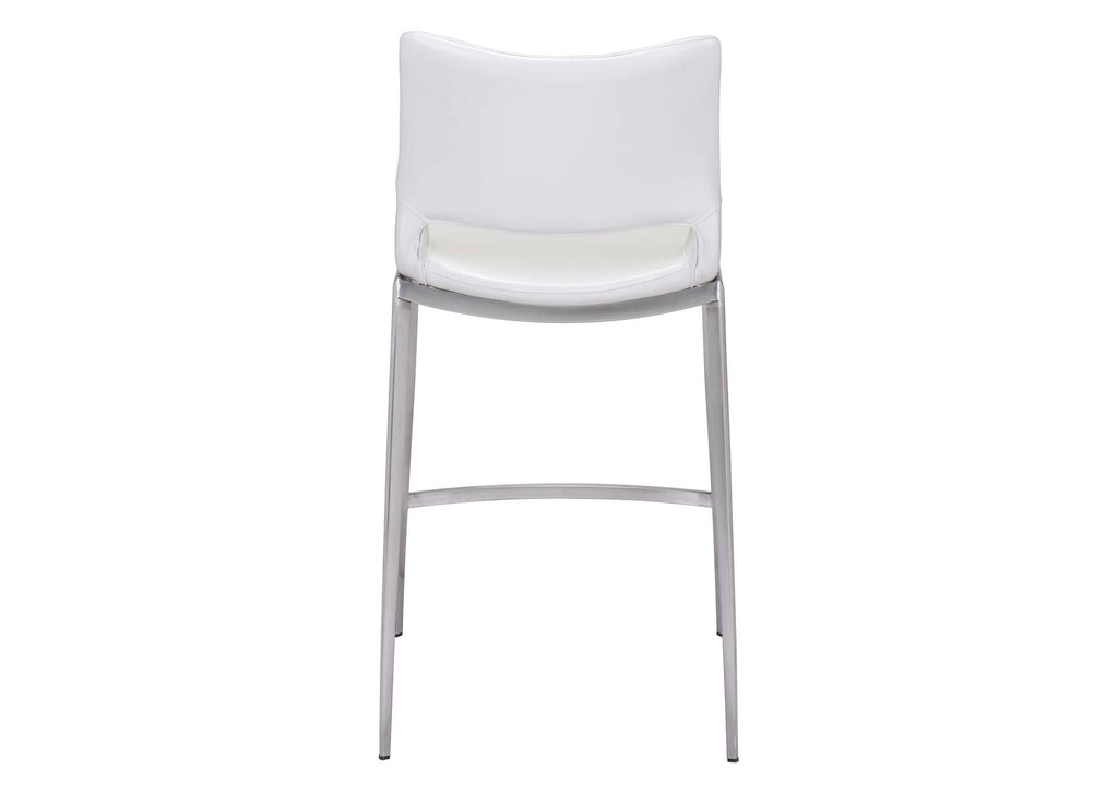 101390 Ace Counter Stool (Set Of 2) White & Silver