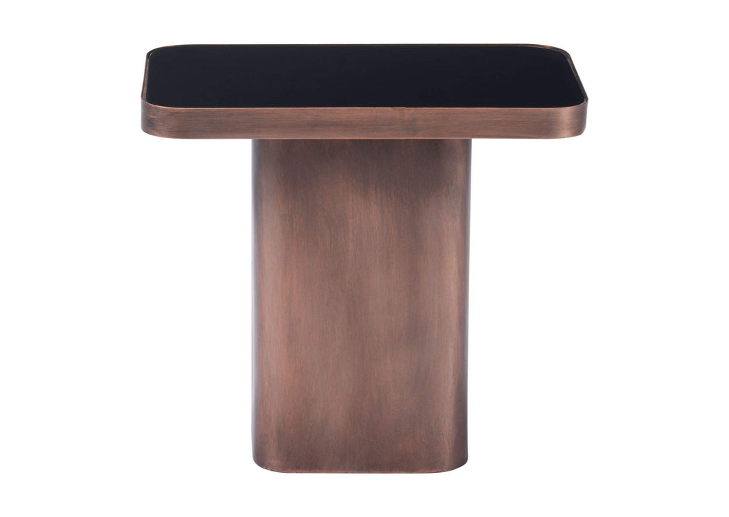 A12254 Marcos Side Table Black & Antique Bronze