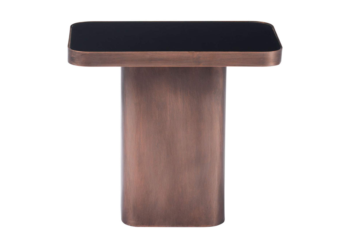 A12254 Marcos Side Table Black & Antique Bronze