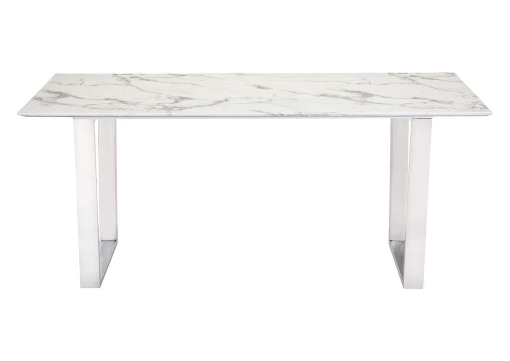 100707 Atlas Dining Table White & Silver