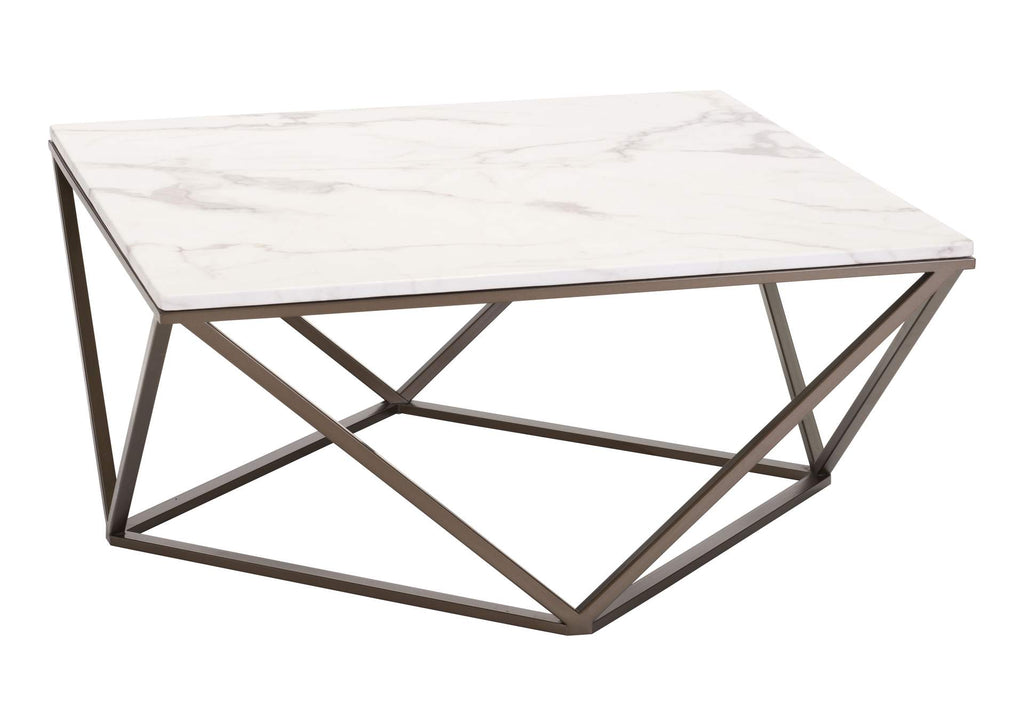 100657 Tintern Coffee Table White & Antique Bronze