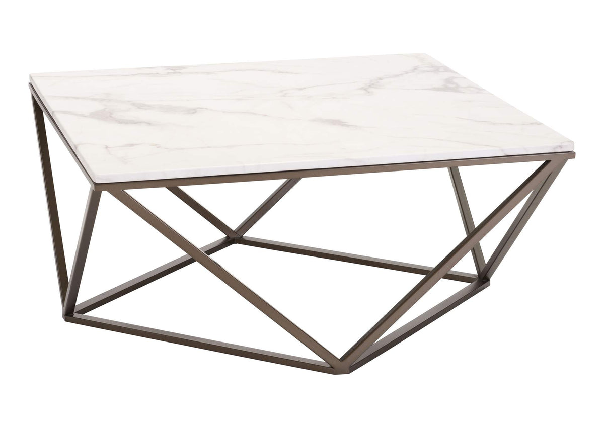 100657 Tintern Coffee Table White & Antique Bronze