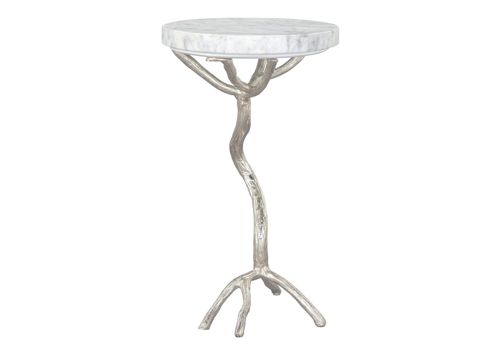 109560 Joel Side Table White & Silver