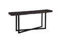 TH103558 Chainsaw Console Table - Burnt Black - Black Iron Cross Base