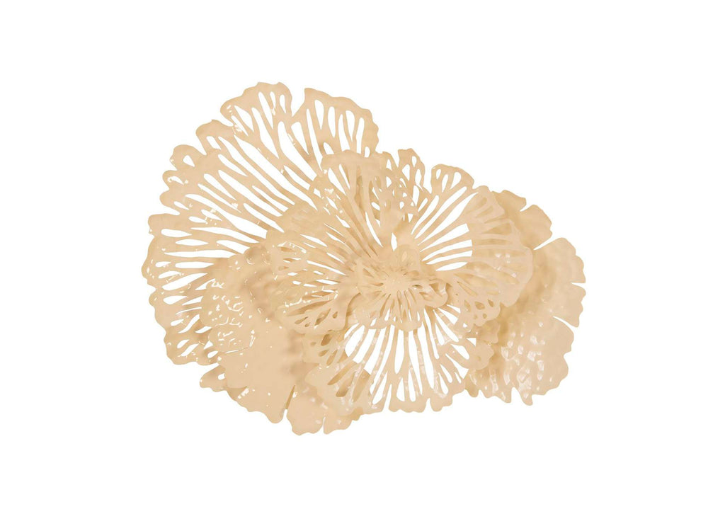 TH83083 Flower Wall Art - Small - Ivory - Metal