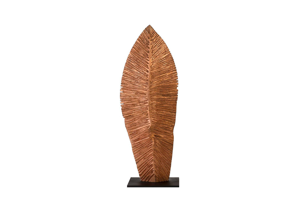 TH89170 Carved Leaf On Stand - Copper Leaf - Sm