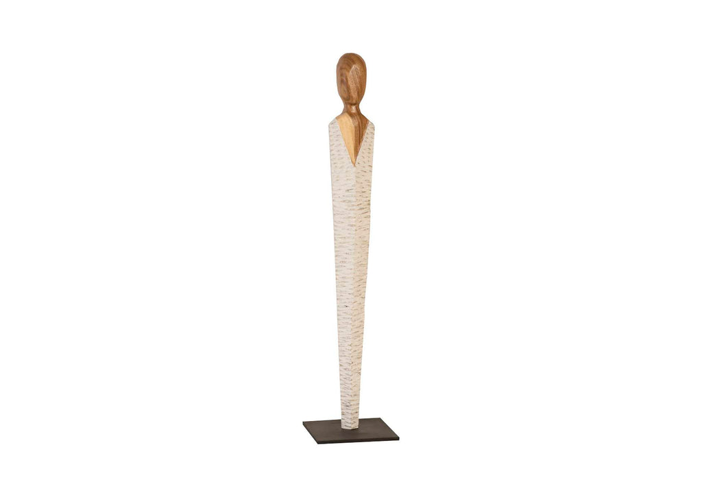 TH95605 Vested Female Sculpture - Small - Chamcha - Natural - White - Gold