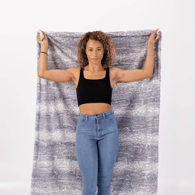 Silver Blue Fawn Throw
