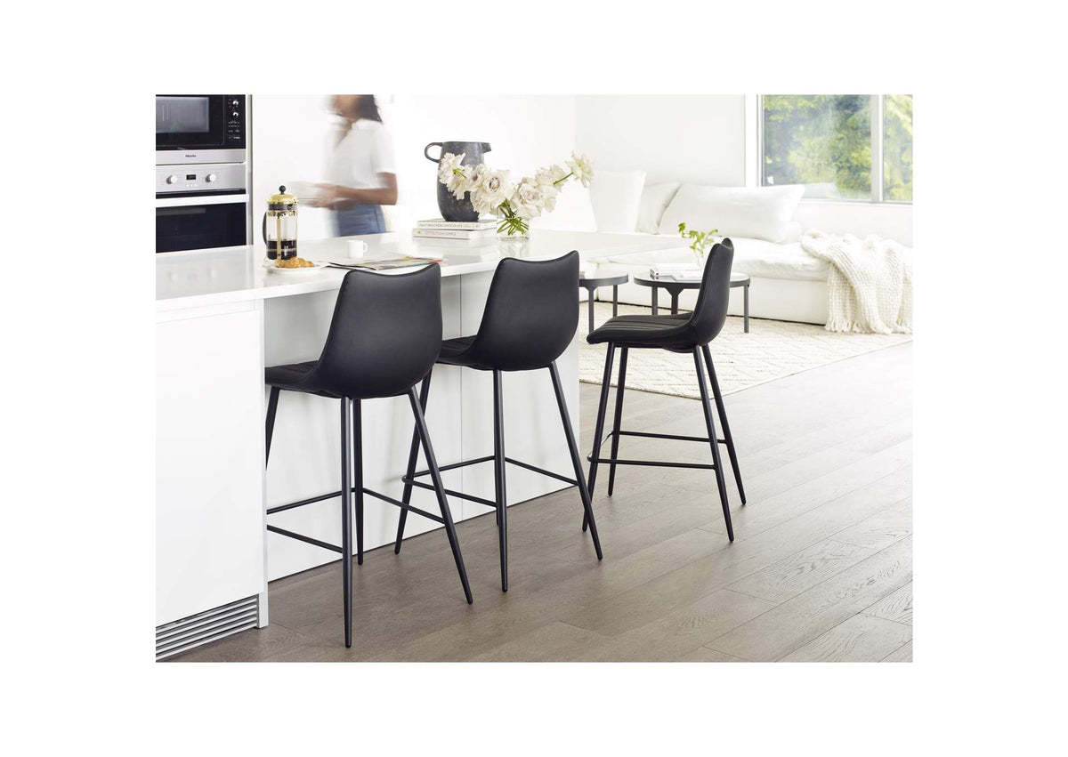 UU-1003-02 Alibi Barstool Matte Black - Set Of Two