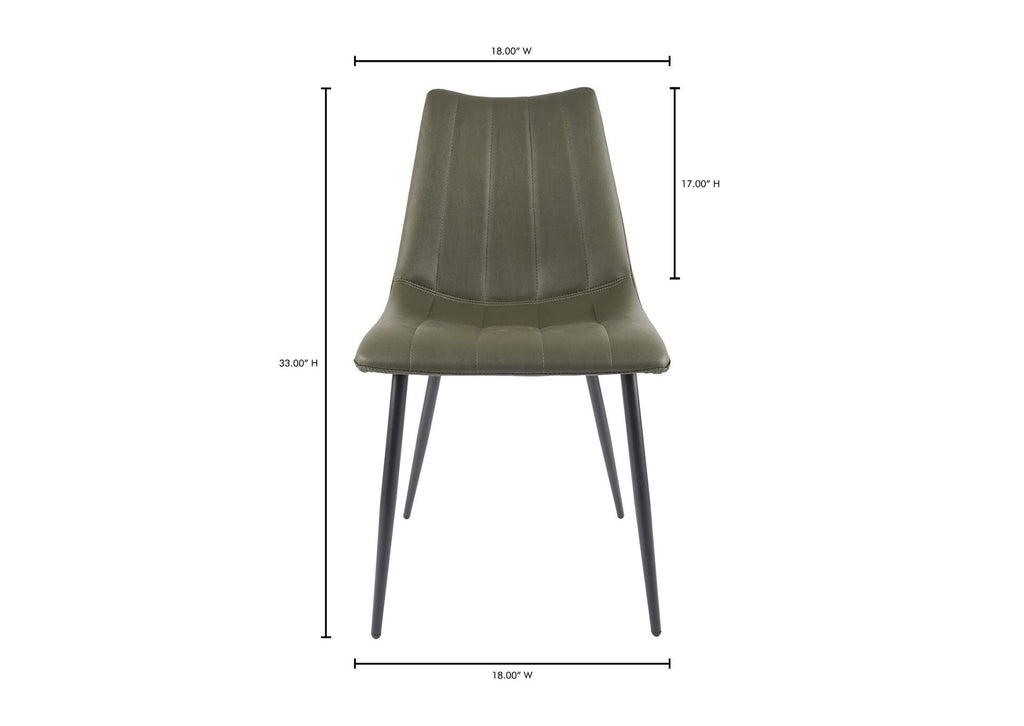 UU-1022-27 Alibi Dining Chair Dark Green - Set Of Two