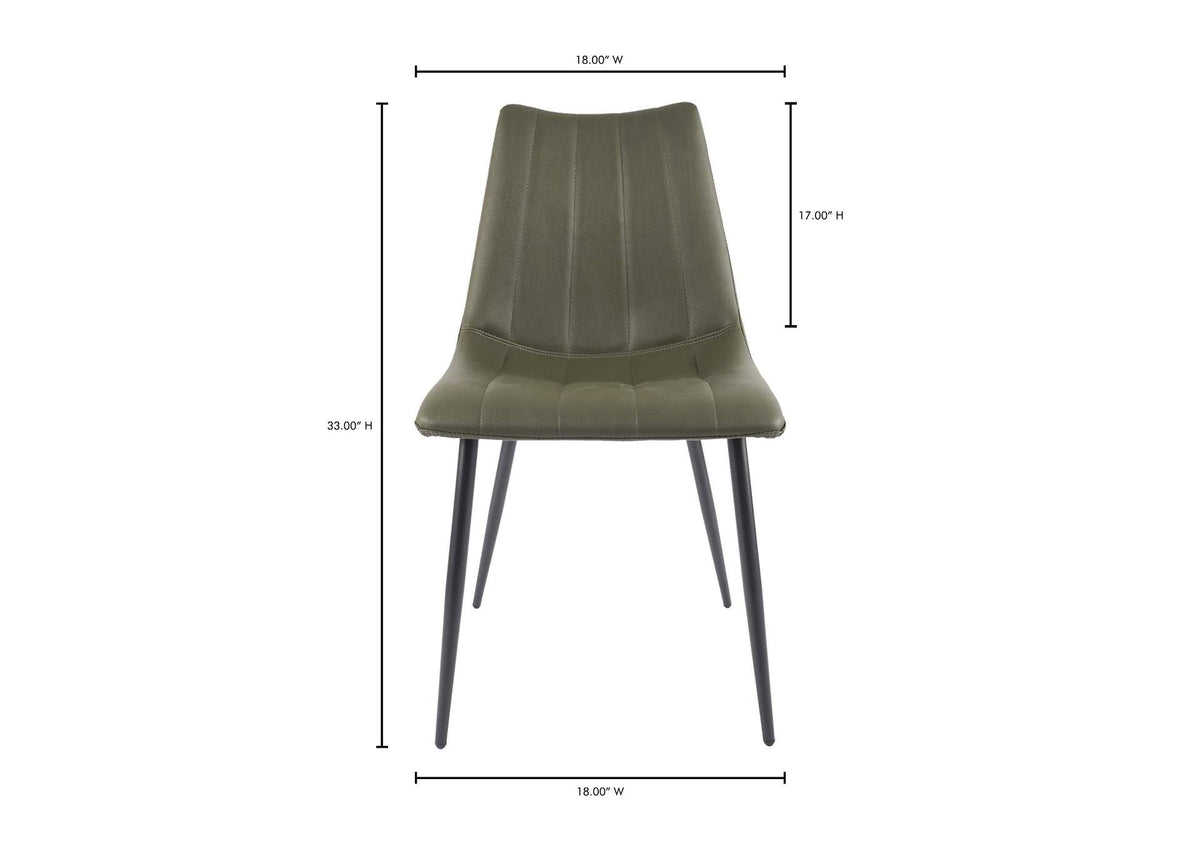 UU-1022-27 Alibi Dining Chair Dark Green - Set Of Two