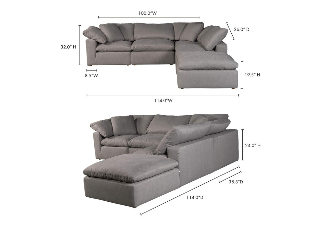 YJ-1018-29 Terra Condo Dream Modular Sectional Light Grey