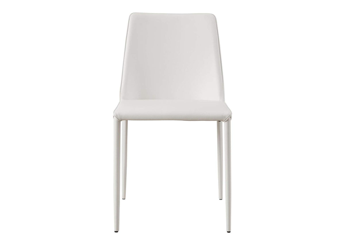 YM-1004-18 Nora Dining Chair White Vegan Leather - Set Of Two