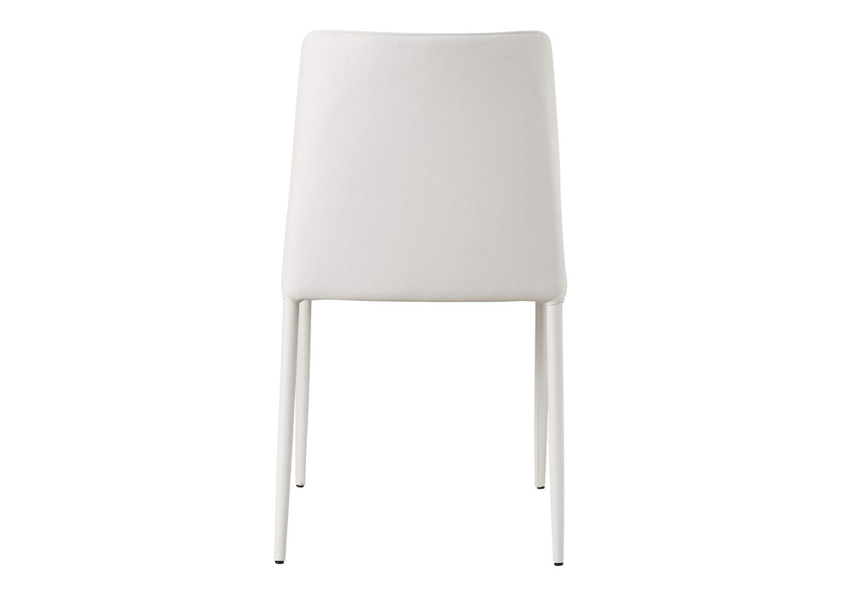 YM-1004-18 Nora Dining Chair White Vegan Leather - Set Of Two