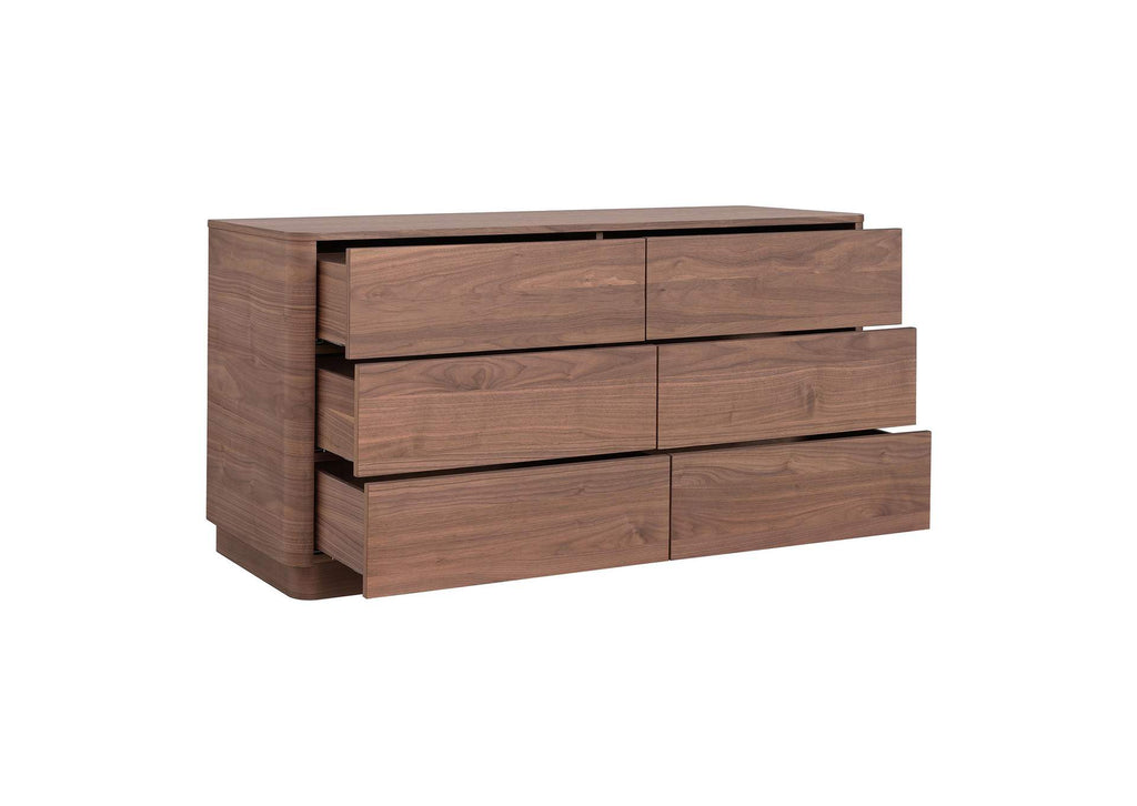 YR-1003-03 Round Off Dresser Walnut Brown