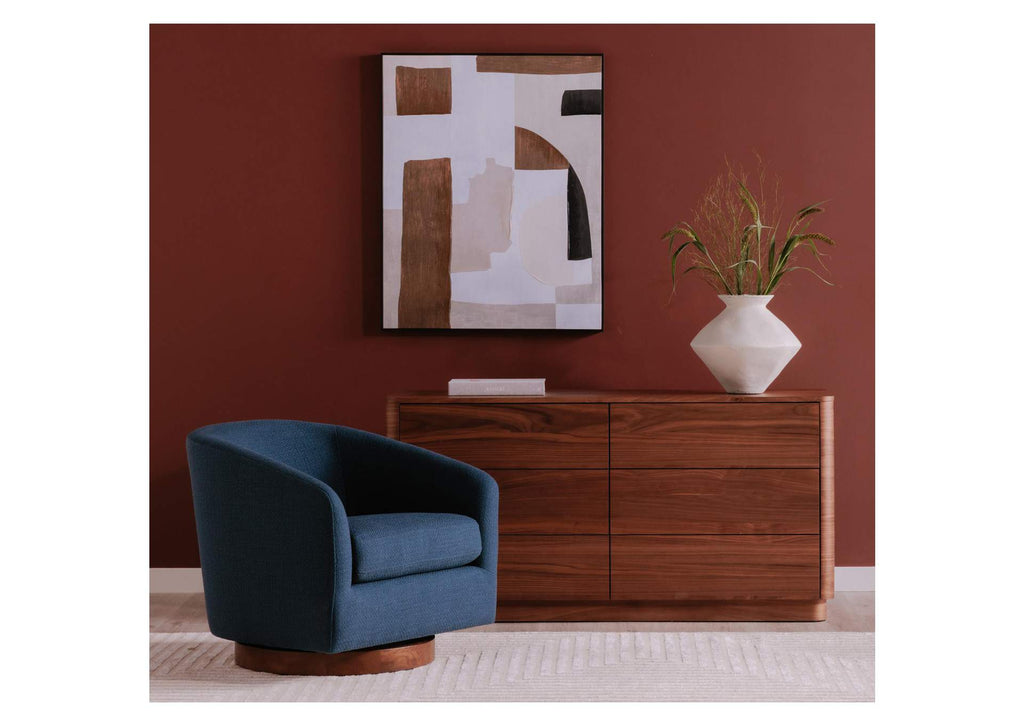 YR-1003-03 Round Off Dresser Walnut Brown