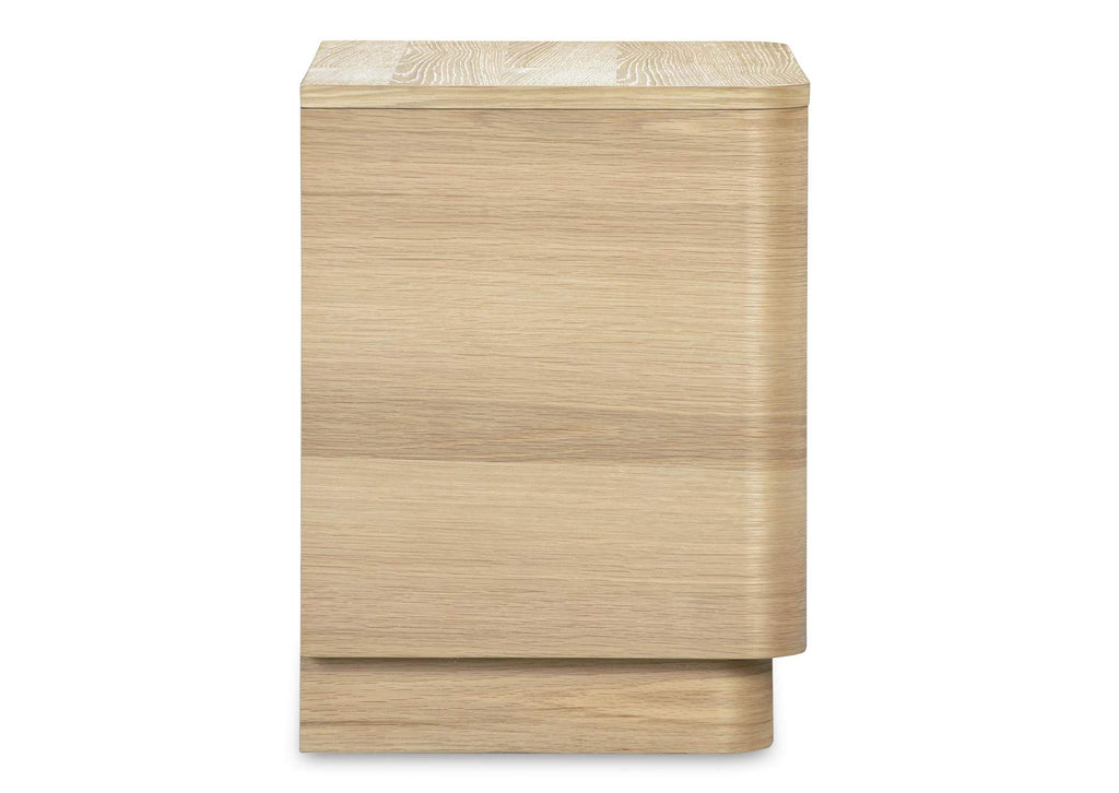 YR-1013-24 Round Off Tall Nightstand Natural Oak