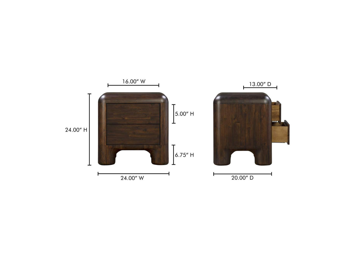 YR-1016-20 Rowan Nightstand Dark Brown